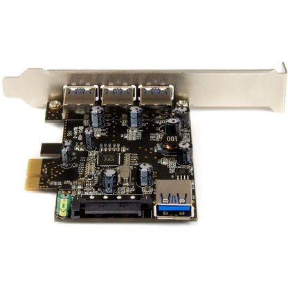 StarTech.com 4-Port PCI Express USB 3.2 Gen 1 Card - 5Gbps Data Transfer with Internal and External Ports