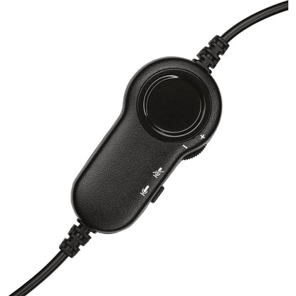 Logitech H151 Stereo Headset with Rotating Microphone - Over-the-head, Wired 3.5mm Audio Jack, Noise Canceling Microphone, Black