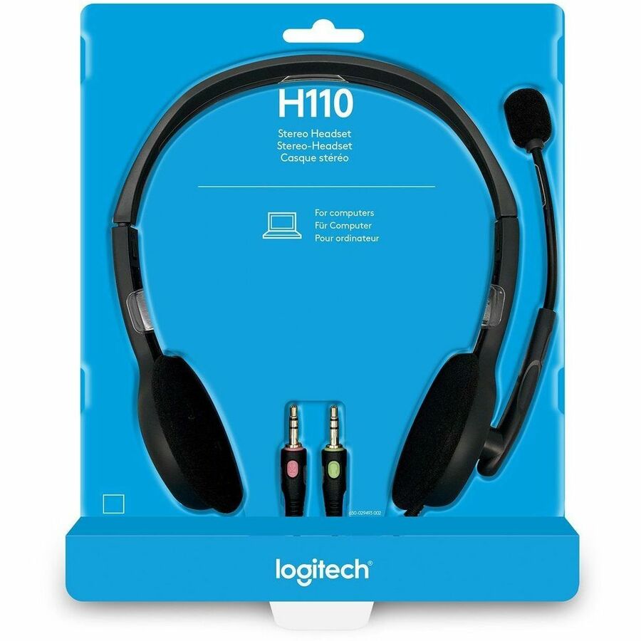 Logitech H111 Dual Plug Computer Stereo Headset for Clear Audio and Comfortable Fit