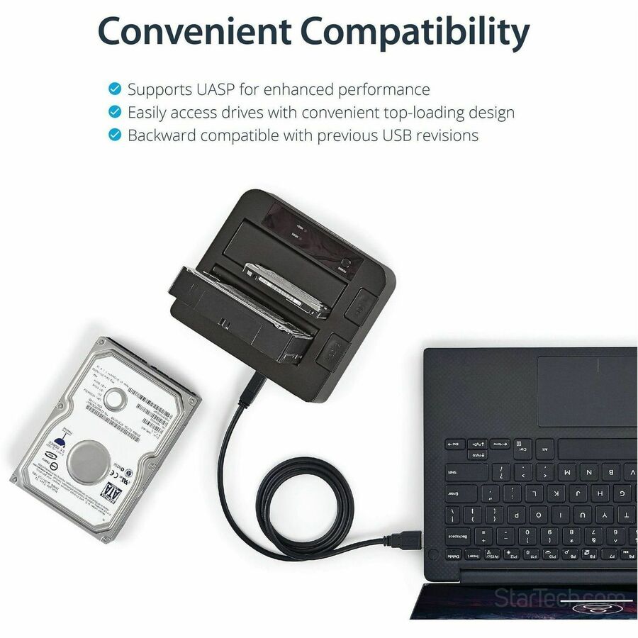 StarTech.com SDOCK2U313 Dual-Bay USB 3.2 Gen 2 SATA Hard Drive Docking Station for 2.5" & 3.5" SSD/HDDs
