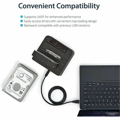StarTech.com SDOCK2U313 Dual-Bay USB 3.2 Gen 2 SATA Hard Drive Docking Station for 2.5" & 3.5" SSD/HDDs