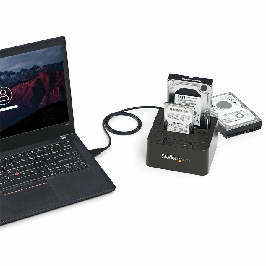 StarTech.com SDOCK2U313 Dual-Bay USB 3.2 Gen 2 SATA Hard Drive Docking Station for 2.5" & 3.5" SSD/HDDs