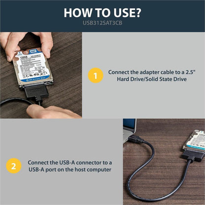 StarTech.com USB 3.1 (10Gbps) Adapter Cable for 2.5-Inch SATA SSD and HDD Drives