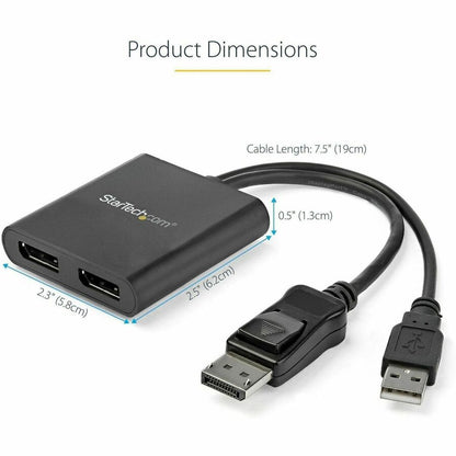 StarTech.com MSTDP122DP Dual Monitor DisplayPort 1.2 MST Hub for Windows - Supports 4K and Ultrawide Resolutions