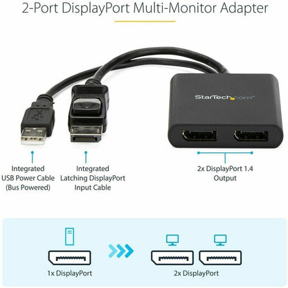 StarTech.com MSTDP122DP Dual Monitor DisplayPort 1.2 MST Hub for Windows - Supports 4K and Ultrawide Resolutions