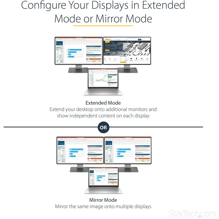 StarTech.com 2-Port Mini DisplayPort to DisplayPort MST Hub - Dual 4K 30Hz Multi-Monitor Adapter for Windows