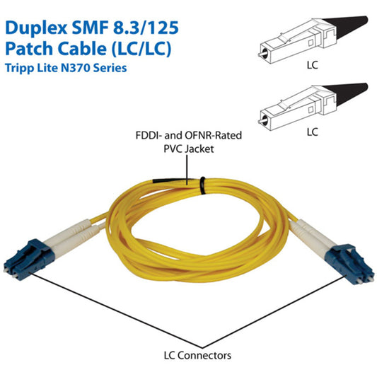 Eaton Tripp Lite Series Duplex Singlemode 9/125 Fiber Optic Patch Cable (LC/LC) – 6.6 ft.