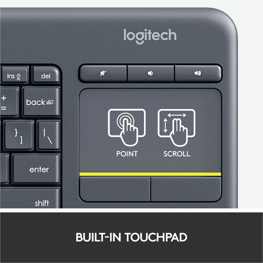 Logitech K400 Plus Wireless Touchpad Keyboard – Compact, Reliable, and Easy to Use