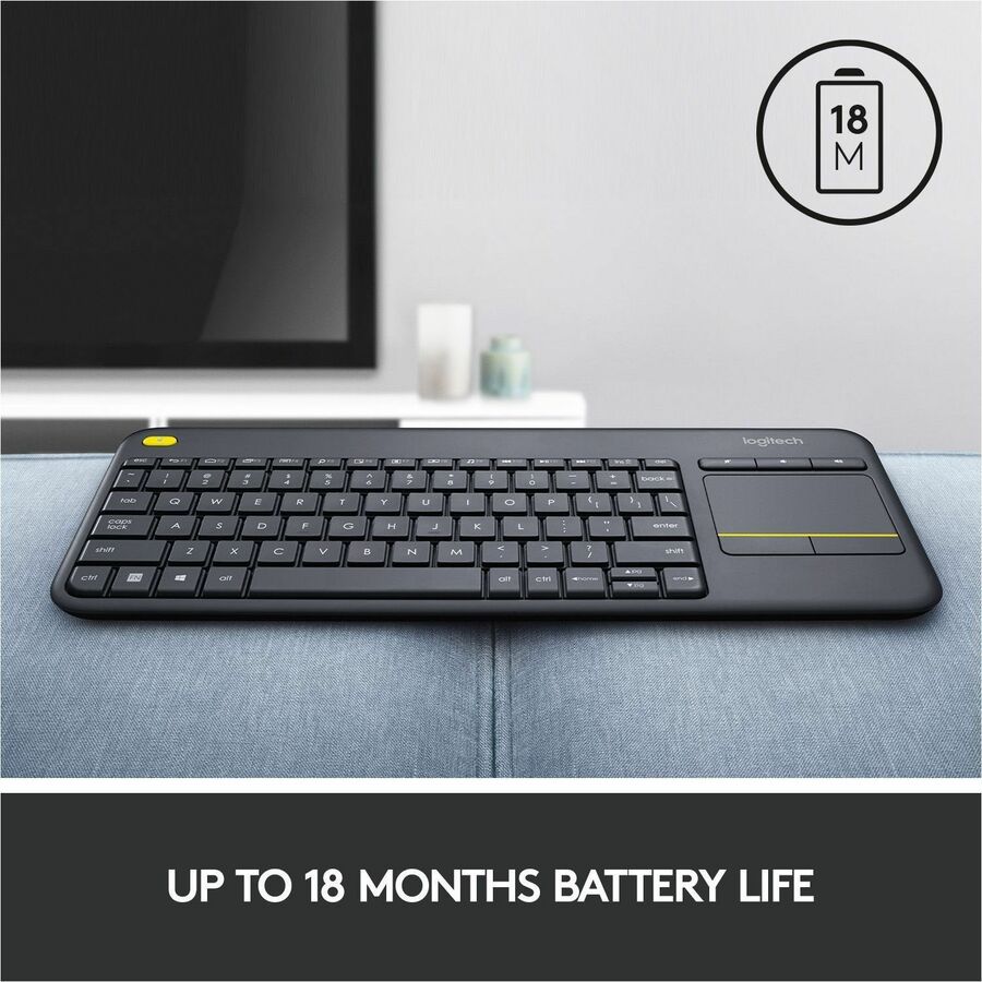 Logitech K400 Plus Wireless Touchpad Keyboard – Compact, Reliable, and Easy to Use