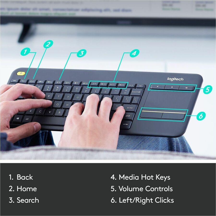 Logitech K400 Plus Wireless Touchpad Keyboard – Compact, Reliable, and Easy to Use