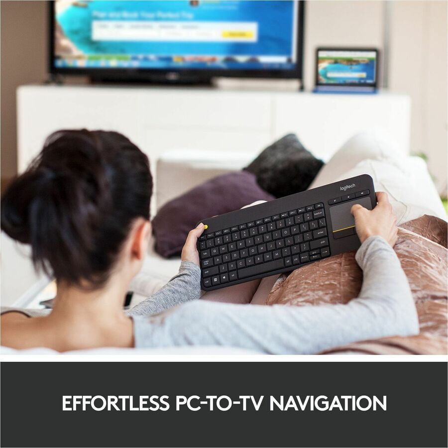 Logitech K400 Plus Wireless Touchpad Keyboard – Compact, Reliable, and Easy to Use