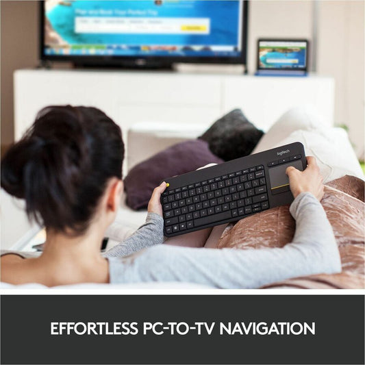Logitech K400 Plus Wireless Touchpad Keyboard – Compact, Reliable, and Easy to Use