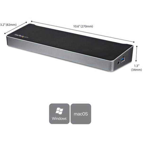 StarTech.com USB 3.0 Triple Monitor Docking Station – Supports 3 Displays with 4K UHD Resolution
