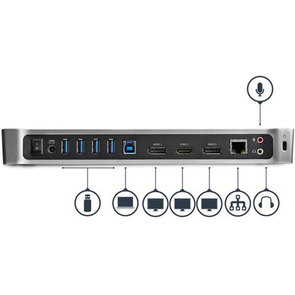 StarTech.com USB 3.0 Triple Monitor Docking Station – Supports 3 Displays with 4K UHD Resolution