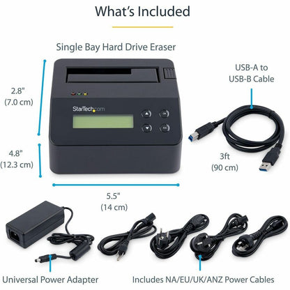 StarTech.com Single Bay HDD/SSD Eraser Dock SDOCK1EU3P for 2.5" and 3.5" SATA Drives