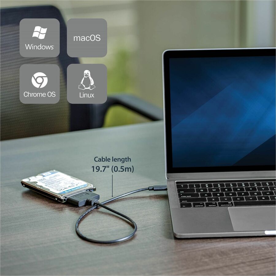 StarTech.com USB-C to SATA Adapter for 2.5" Drives - UASP Support and 10Gbps Data Transfer