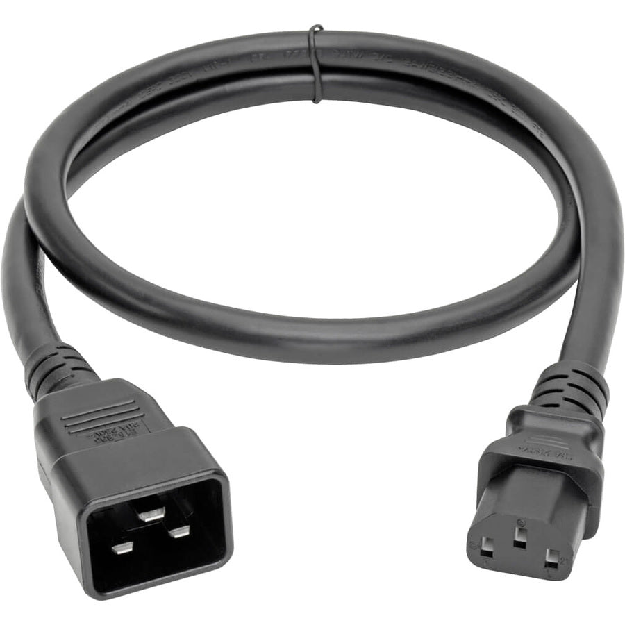 Eaton Tripp Lite Series C20 to C13 Power Cord for Computers and Servers - Heavy-Duty 14 AWG, 3 Feet, 15A, 230V