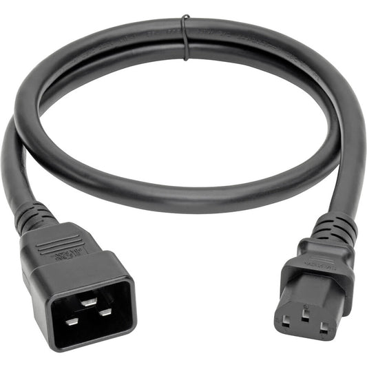 Eaton Tripp Lite Series C20 to C13 Power Cord for Computers and Servers - Heavy-Duty 14 AWG, 3 Feet, 15A, 230V
