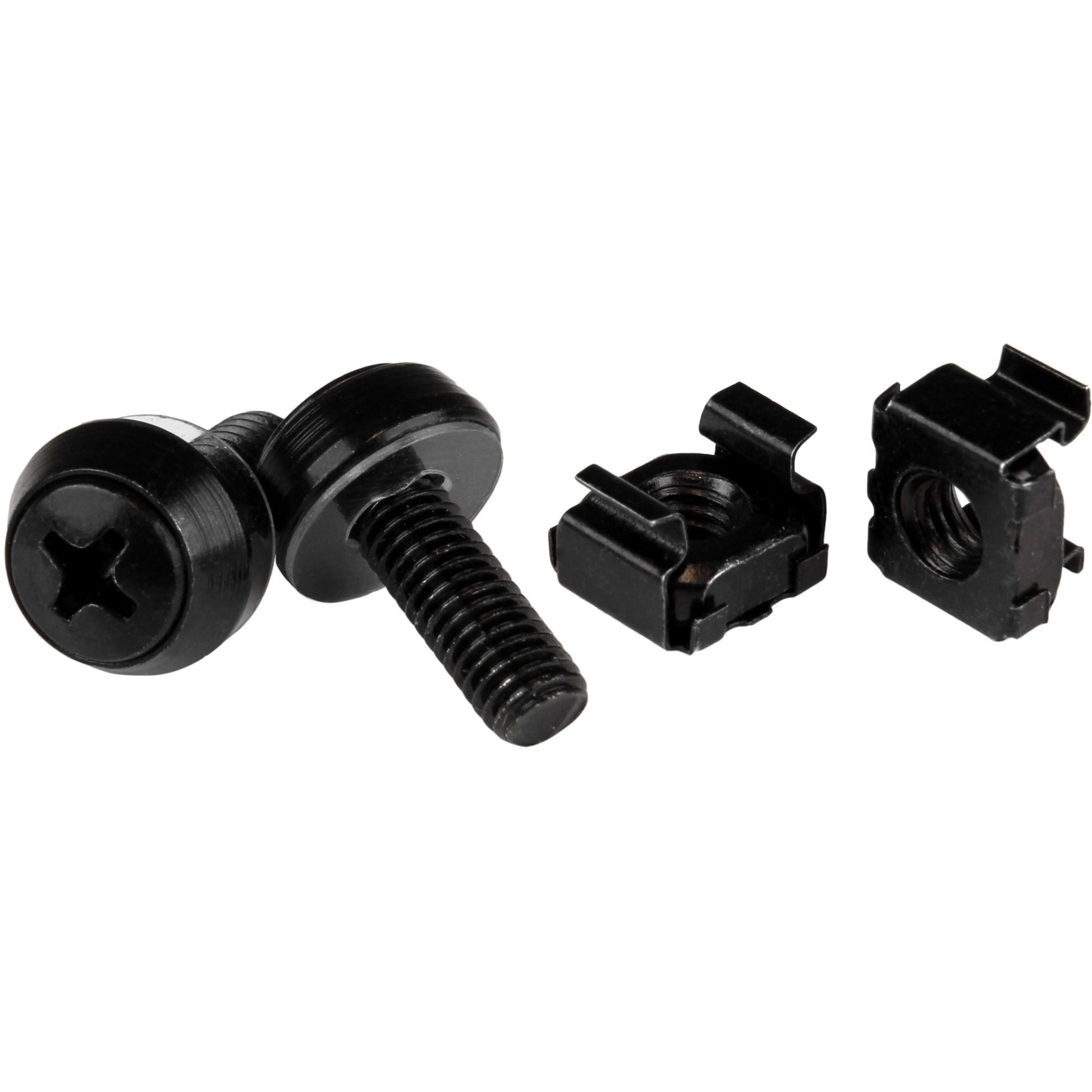StarTech.com M6 x 12mm Screws and Cage Nuts Pack – Black for Server Racks and Cabinets