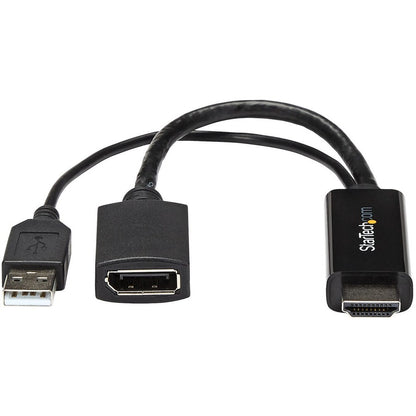 StarTech.com HDMI to DisplayPort Adapter HD2DP - 4K at 30Hz, USB-Powered, Compact HDMI to DisplayPort Converter