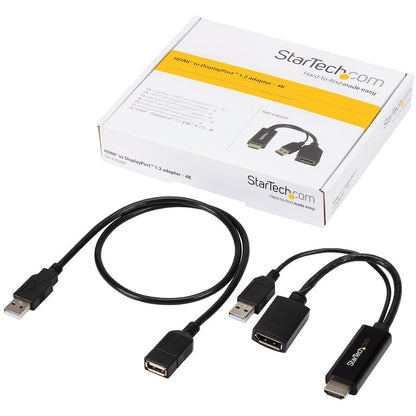StarTech.com HDMI to DisplayPort Adapter HD2DP - 4K at 30Hz, USB-Powered, Compact HDMI to DisplayPort Converter