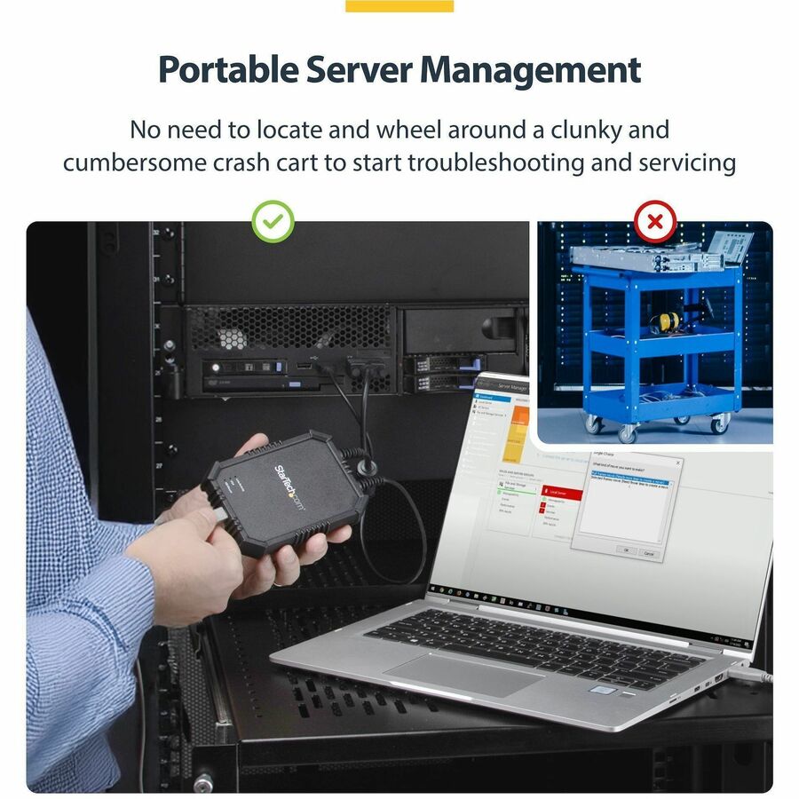 StarTech.com Laptop to Server KVM Console with Rugged USB Crash Cart Adapter Part NOTECONS02X
