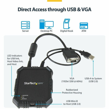 StarTech.com Laptop to Server KVM Console with Rugged USB Crash Cart Adapter Part NOTECONS02X