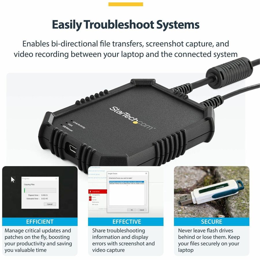 StarTech.com Laptop to Server KVM Console with Rugged USB Crash Cart Adapter Part NOTECONS02X
