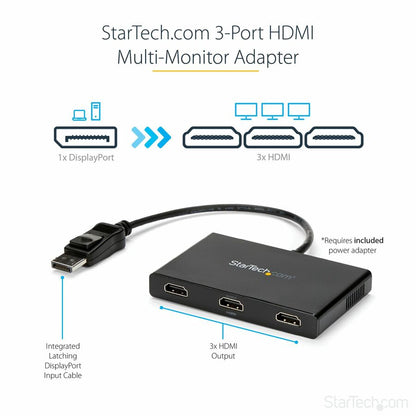 StarTech.com MSTDP123HD DisplayPort to HDMI Multi-Monitor Splitter - 3-Port MST Hub for Windows