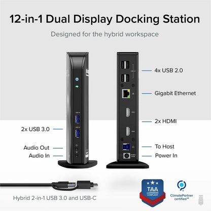 Plugable Technologies UD-3900 Dual Monitor Universal Docking Station for Windows and Mac