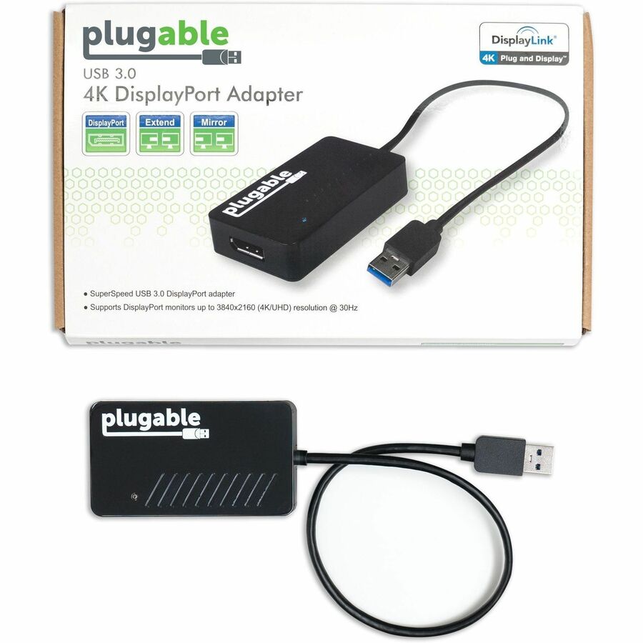 Plugable Technologies UGA-4KDP USB 3.0 to DisplayPort 4K Graphics Adapter for Multiple Monitors