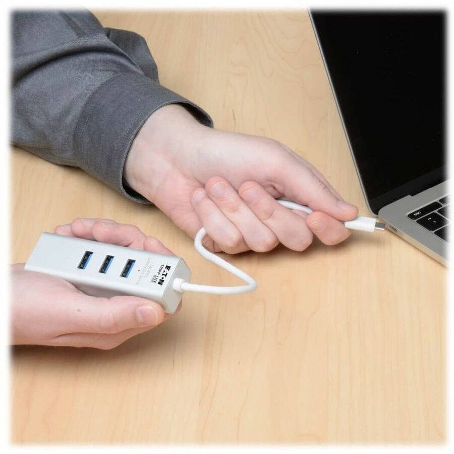 Eaton Tripp Lite Series U460-003-3A1G USB 3.1 Gen 1 USB-C Portable Hub with Ethernet and 3 USB-A Ports