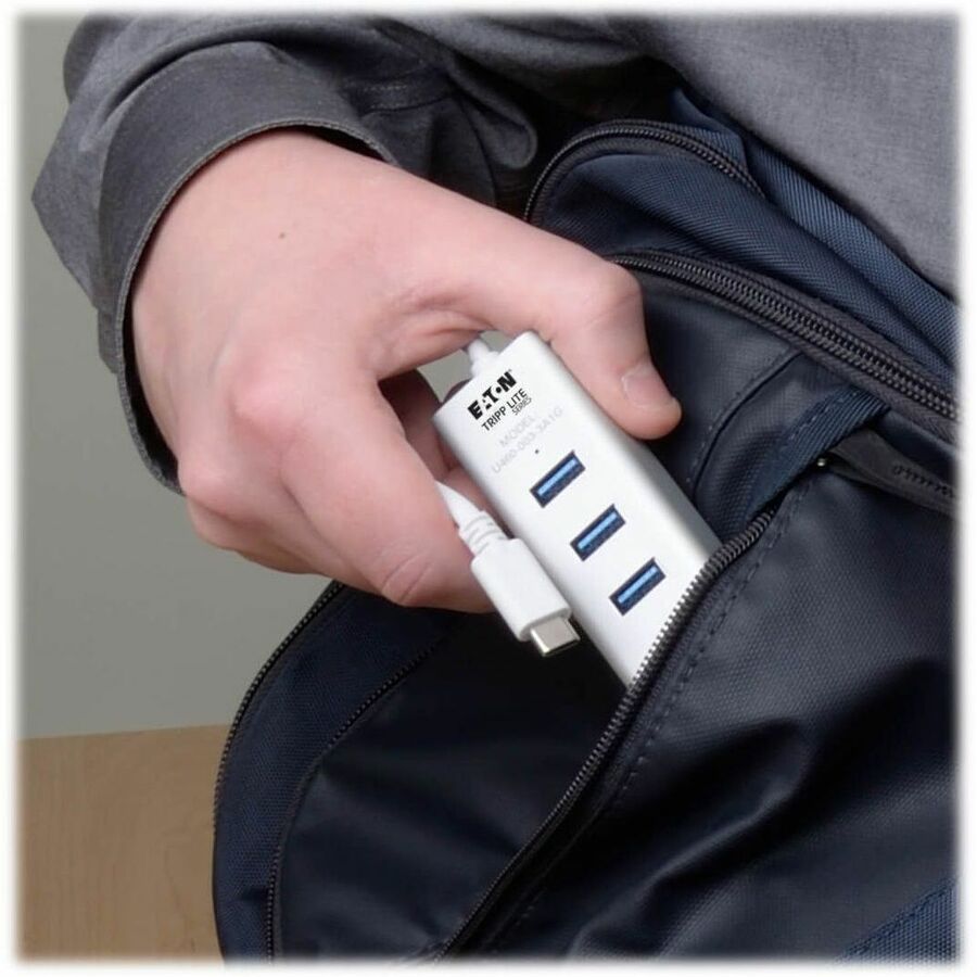 Eaton Tripp Lite Series U460-003-3A1G USB 3.1 Gen 1 USB-C Portable Hub with Ethernet and 3 USB-A Ports