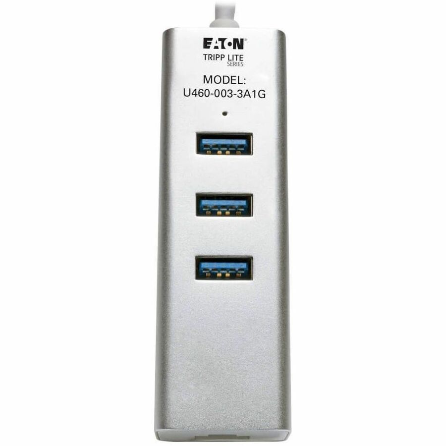 Eaton Tripp Lite Series U460-003-3A1G USB 3.1 Gen 1 USB-C Portable Hub with Ethernet and 3 USB-A Ports