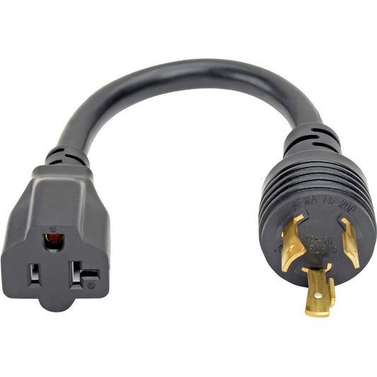 Eaton Tripp Lite Series Power Cord Adapter P046-06N-T – NEMA L5-20P to NEMA 5-15R, Heavy-Duty 20A 125V, 6-inch Black Power Cord