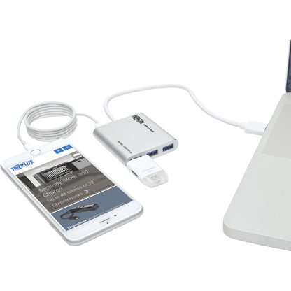 Eaton Tripp Lite Series U360-004-AL 4-Port Portable USB 3.0 SuperSpeed Mini Hub with Aluminum Case