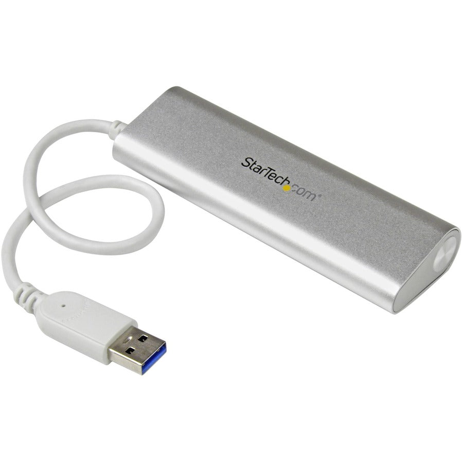 StarTech.com 4-Port USB 3.2 Gen 1 Hub with Built-in Cable - Portable Aluminum USB Expansion for Desktops and Laptops