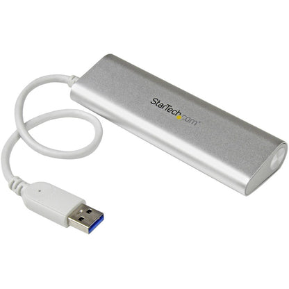 StarTech.com 4-Port USB 3.2 Gen 1 Hub with Built-in Cable - Portable Aluminum USB Expansion for Desktops and Laptops