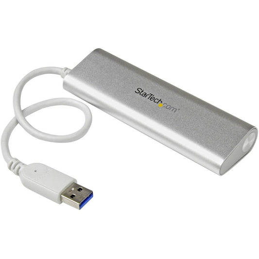StarTech.com 4-Port USB 3.2 Gen 1 Hub with Built-in Cable - Portable Aluminum USB Expansion for Desktops and Laptops