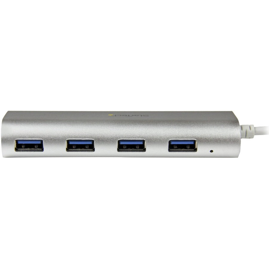 StarTech.com 4-Port USB 3.2 Gen 1 Hub with Built-in Cable - Portable Aluminum USB Expansion for Desktops and Laptops