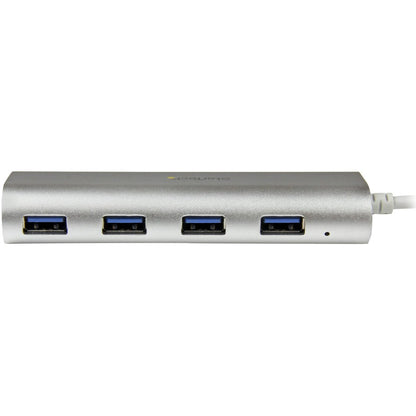 StarTech.com 4-Port USB 3.2 Gen 1 Hub with Built-in Cable - Portable Aluminum USB Expansion for Desktops and Laptops