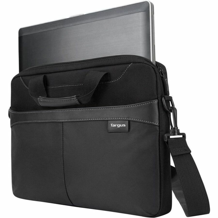 Targus Business Casual TSS898 15.6-Inch Laptop Slim Briefcase with Padded Compartment and Trolley Strap, Black