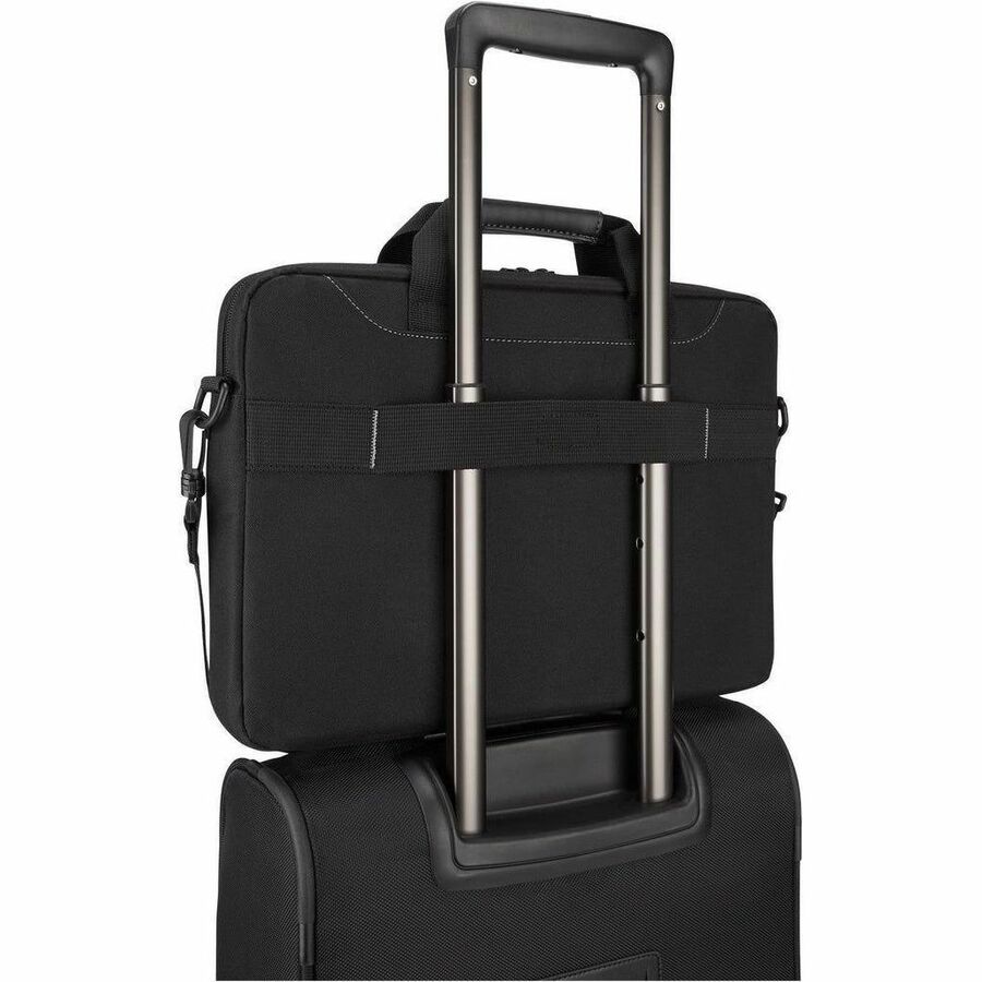Targus Business Casual TSS898 15.6-Inch Laptop Slim Briefcase with Padded Compartment and Trolley Strap, Black