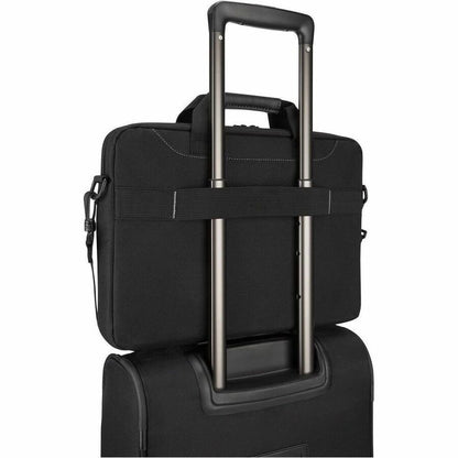 Targus Business Casual TSS898 15.6-Inch Laptop Slim Briefcase with Padded Compartment and Trolley Strap, Black