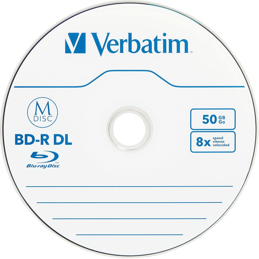 Verbatim M-Disc BD-R DL 50GB 8X with Branded Surface – 25 Pack Spindle
