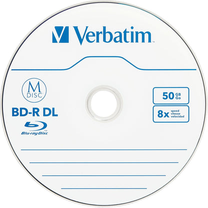 Verbatim M-Disc BD-R DL 50GB 8X with Branded Surface – 25 Pack Spindle