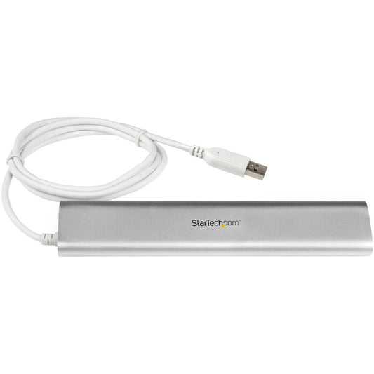 StarTech.com 7 Port USB 3.0 Hub with Built-in Cable – Compact Aluminum Design, Compatible with USB 2.0 Devices