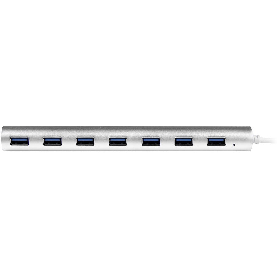 StarTech.com 7 Port USB 3.0 Hub with Built-in Cable – Compact Aluminum Design, Compatible with USB 2.0 Devices