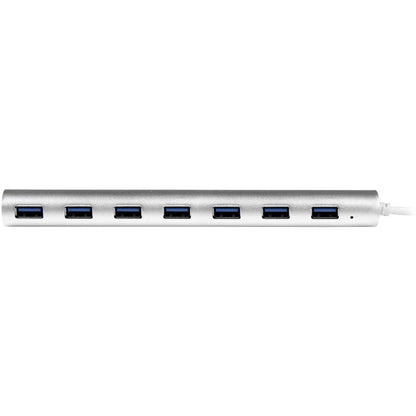 StarTech.com 7 Port USB 3.0 Hub with Built-in Cable – Compact Aluminum Design, Compatible with USB 2.0 Devices