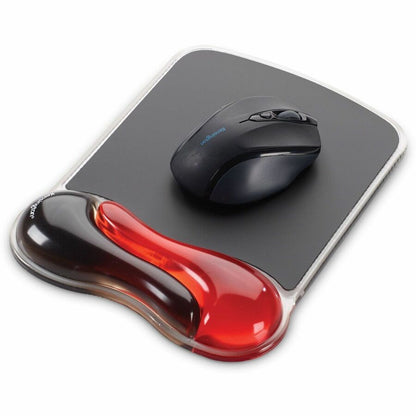Kensington Duo Gel Mouse Pad Wrist Rest - Red for Ergonomic Support and Style